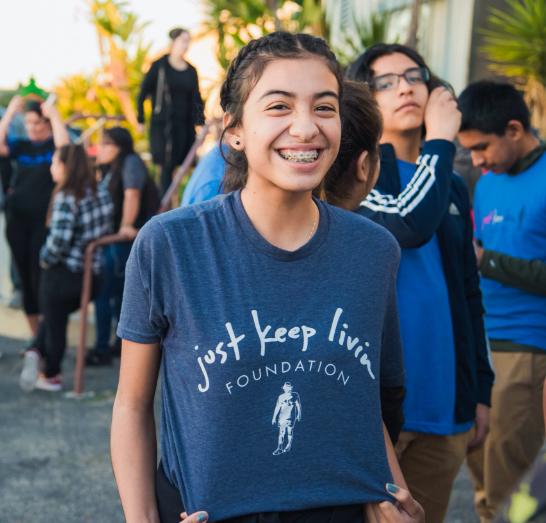 A student in a just keep livin program